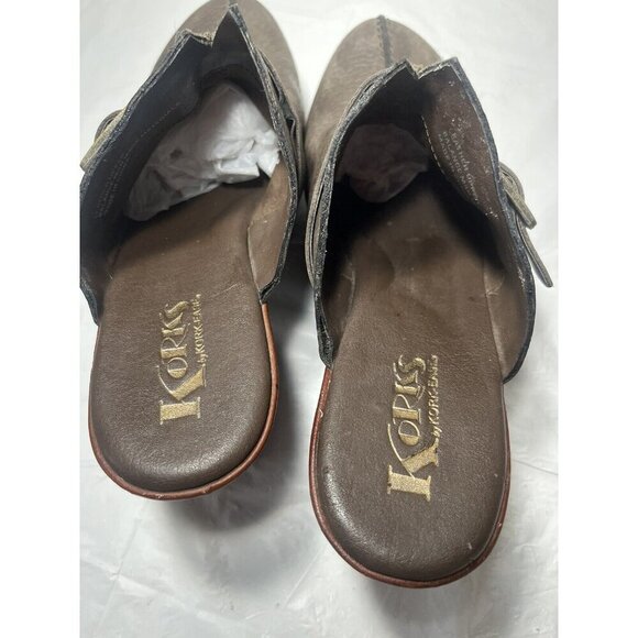 Kork Ease Sagano  Brown Leather Block Heel Clog Mule Shoes Boho - Picture 8 of 16